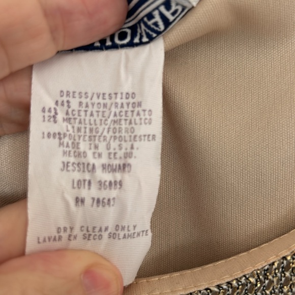 Jessica Howard Vintage Gold Metallic Dress - Picture 2 of 5